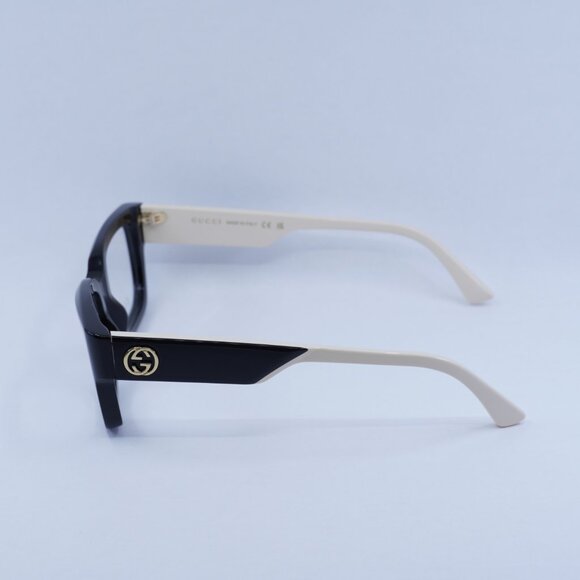 🕶️ New Gucci GG1666O 005 Eyeglasses - Black with Ivory Frame - Picture 7 of 11
